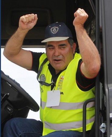 Equipo de BeOT en la competencia de Scania "Mejor Conductor de Camiones 2014" en Chile